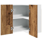 Hanghoekkast 57x57x60 cm bewerkt hout oud houtkleurig