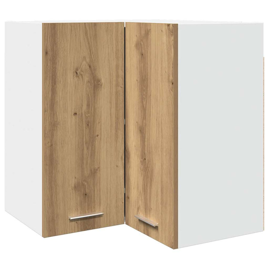 Hanghoekkast 57x57x60 cm bewerkt hout artisanaal eikenkleur