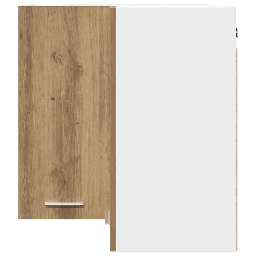 Hanghoekkast 57x57x60 cm bewerkt hout artisanaal eikenkleur
