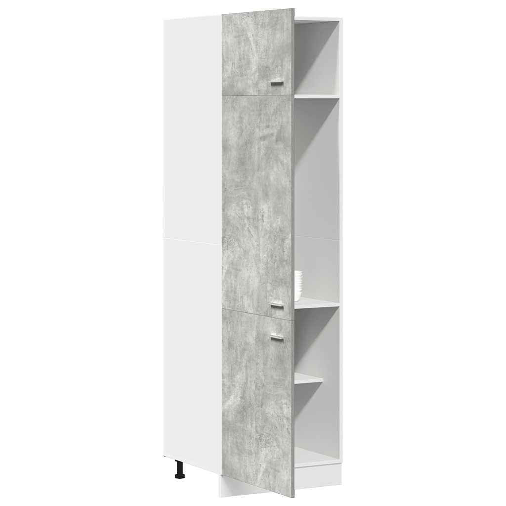 Ombouwkast voor koelkast Lyon 60x57x207 cm bewerkt hout betongrijs