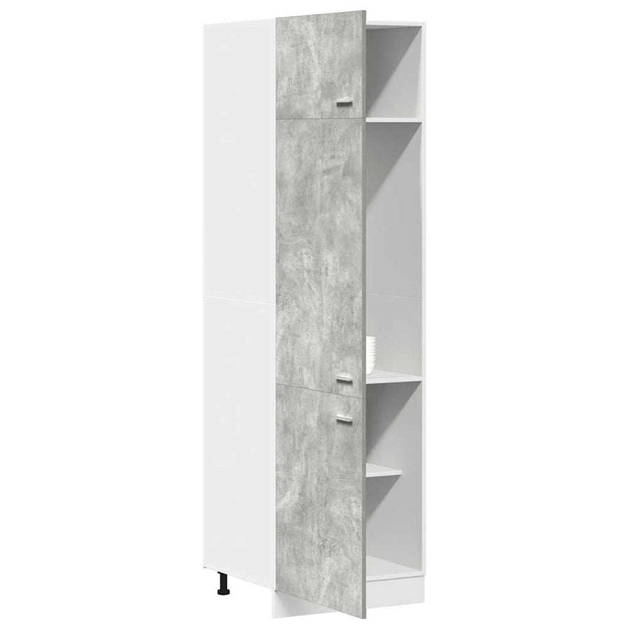 Ombouwkast voor koelkast Lyon 60x57x207 cm bewerkt hout betongrijs