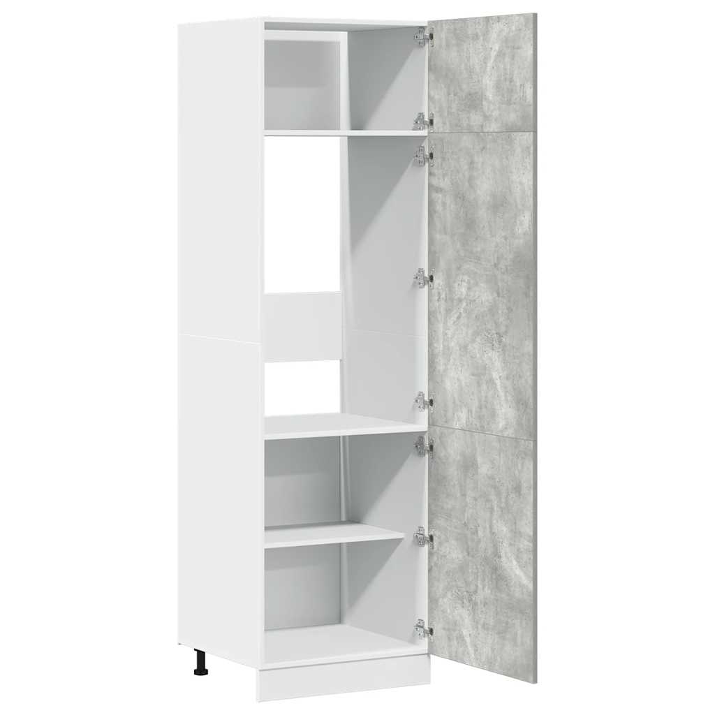 Ombouwkast voor koelkast Lyon 60x57x207 cm bewerkt hout betongrijs