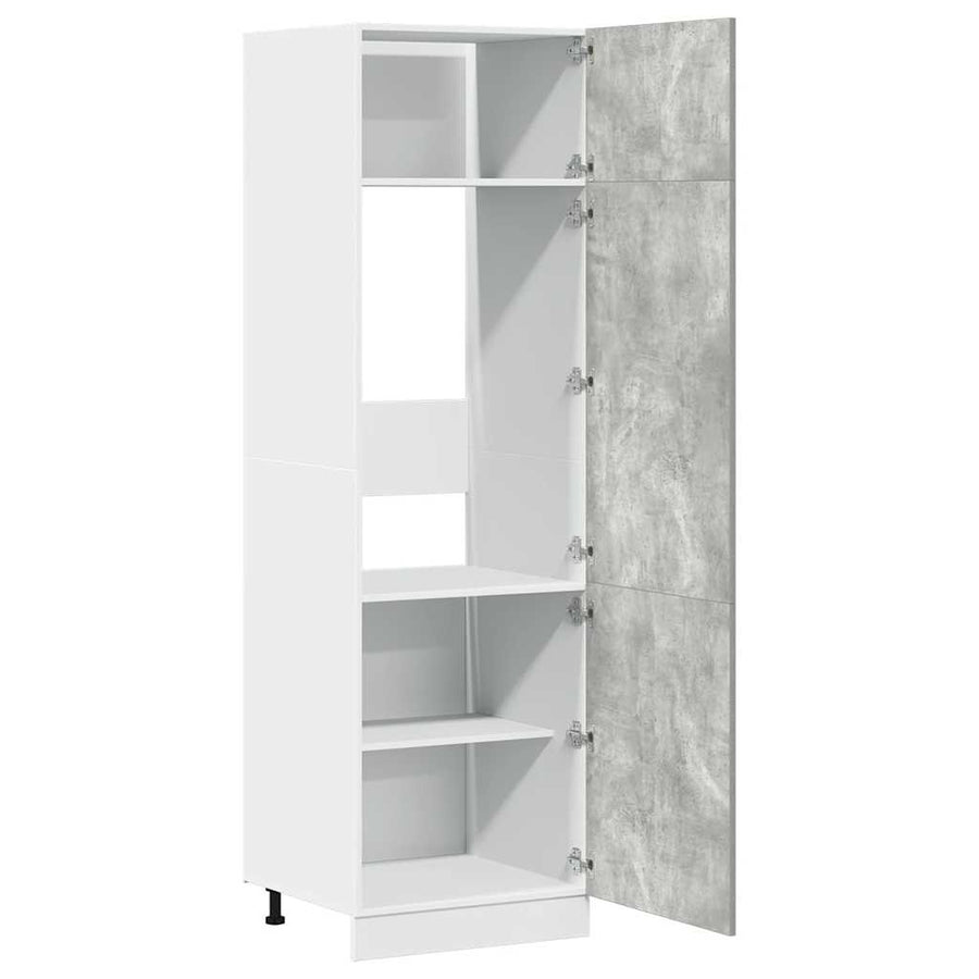 Ombouwkast voor koelkast Lyon 60x57x207 cm bewerkt hout betongrijs