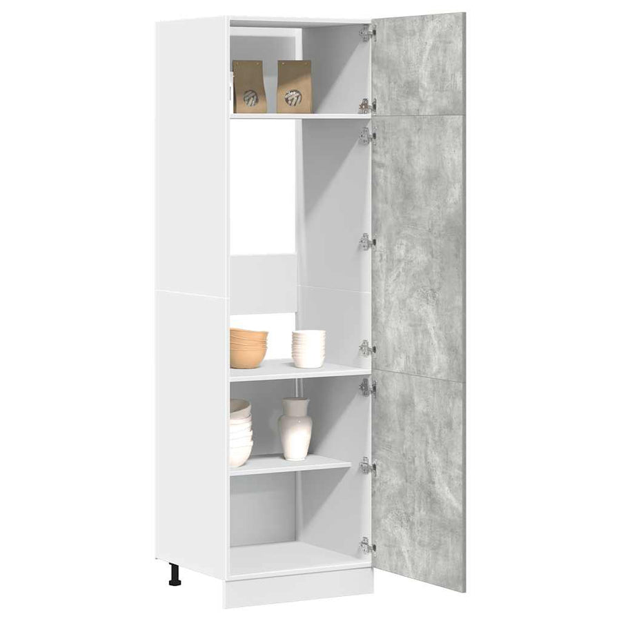 Ombouwkast voor koelkast Lyon 60x57x207 cm bewerkt hout betongrijs