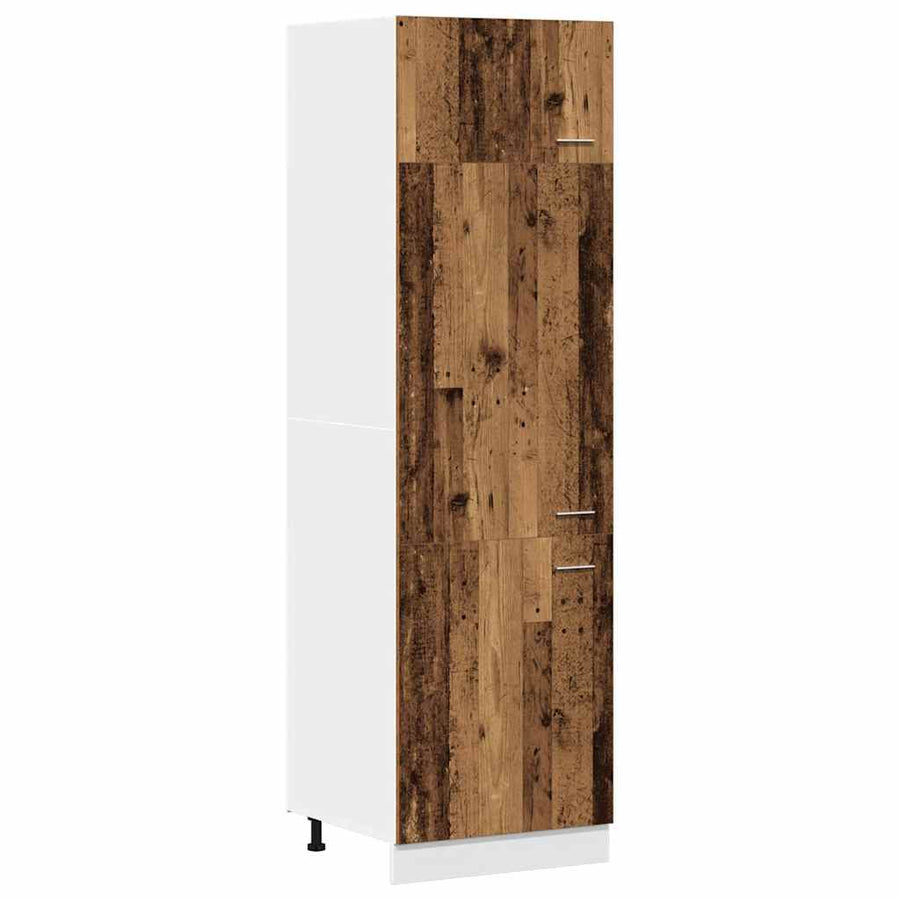 Ombouwkast voor koelkast Lyon 60x57x207 cm bewerkt hout oud houtkleurig