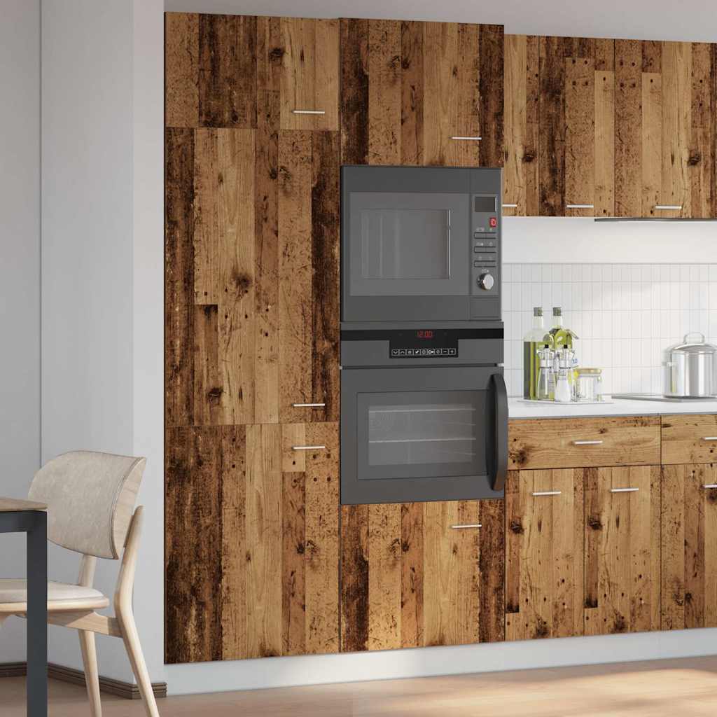 Ombouwkast voor koelkast Lyon 60x57x207 cm bewerkt hout oud houtkleurig