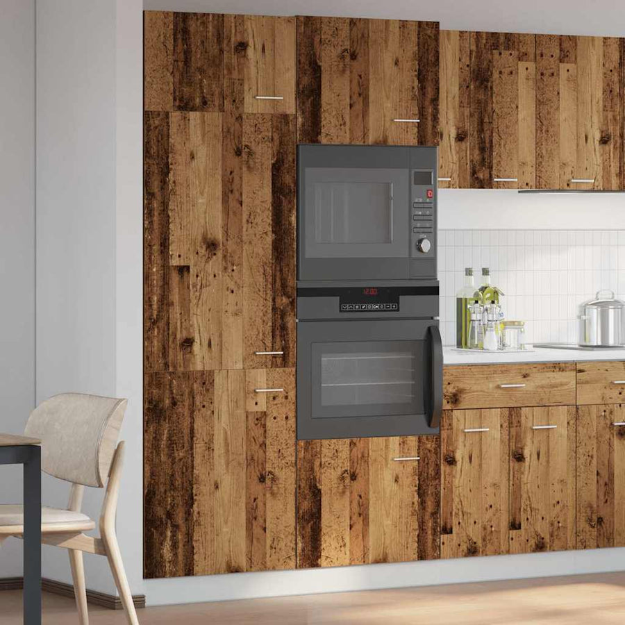 Ombouwkast voor koelkast Lyon 60x57x207 cm bewerkt hout oud houtkleurig