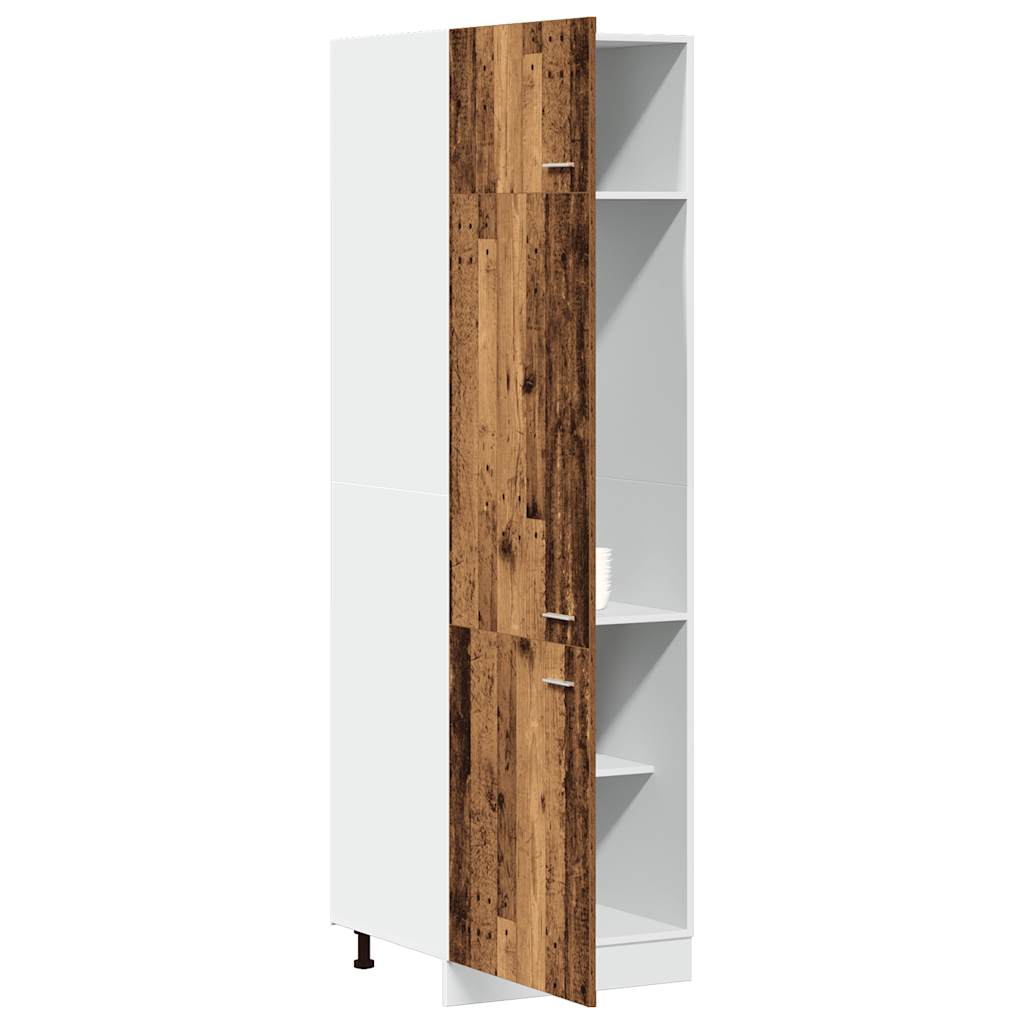 Ombouwkast voor koelkast Lyon 60x57x207 cm bewerkt hout oud houtkleurig