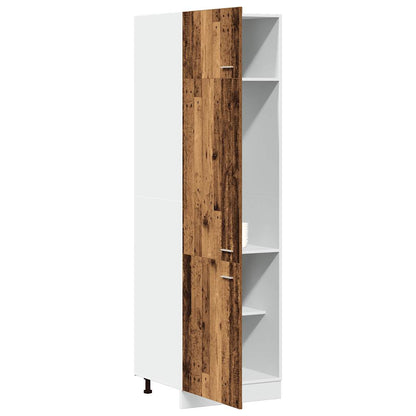 Ombouwkast voor koelkast Lyon 60x57x207 cm bewerkt hout oud houtkleurig