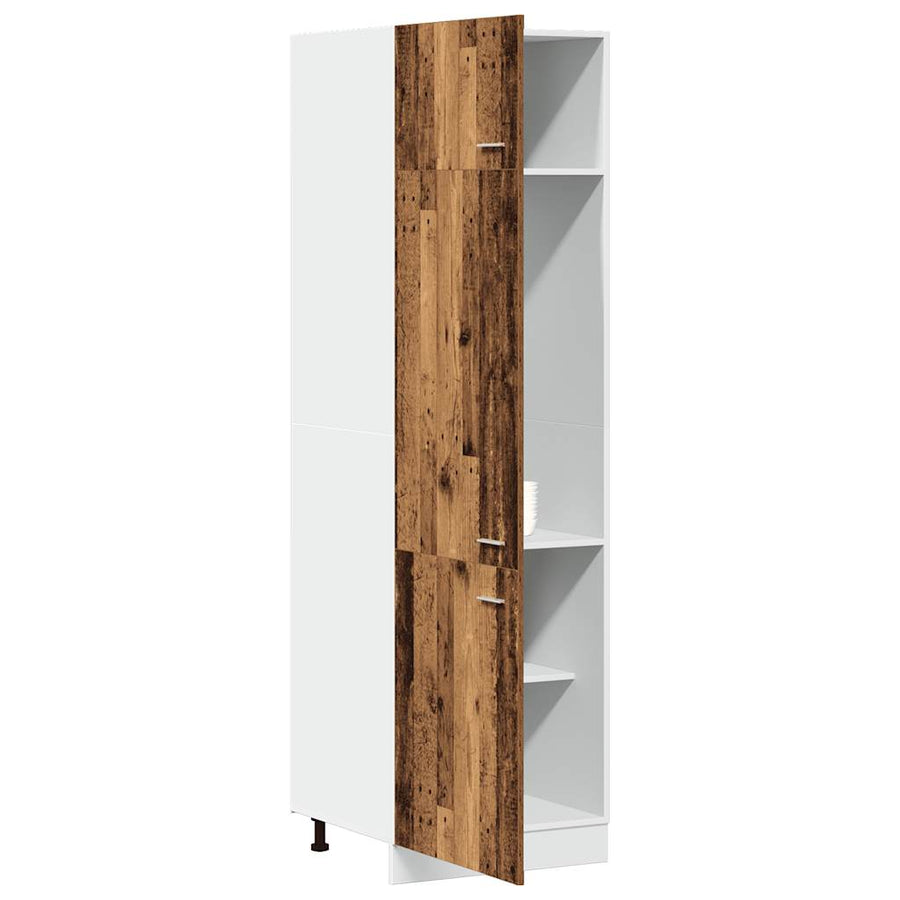 Ombouwkast voor koelkast Lyon 60x57x207 cm bewerkt hout oud houtkleurig