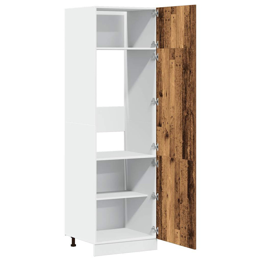 Ombouwkast voor koelkast Lyon 60x57x207 cm bewerkt hout oud houtkleurig