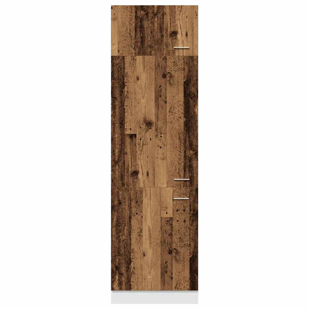 Ombouwkast voor koelkast Lyon 60x57x207 cm bewerkt hout oud houtkleurig