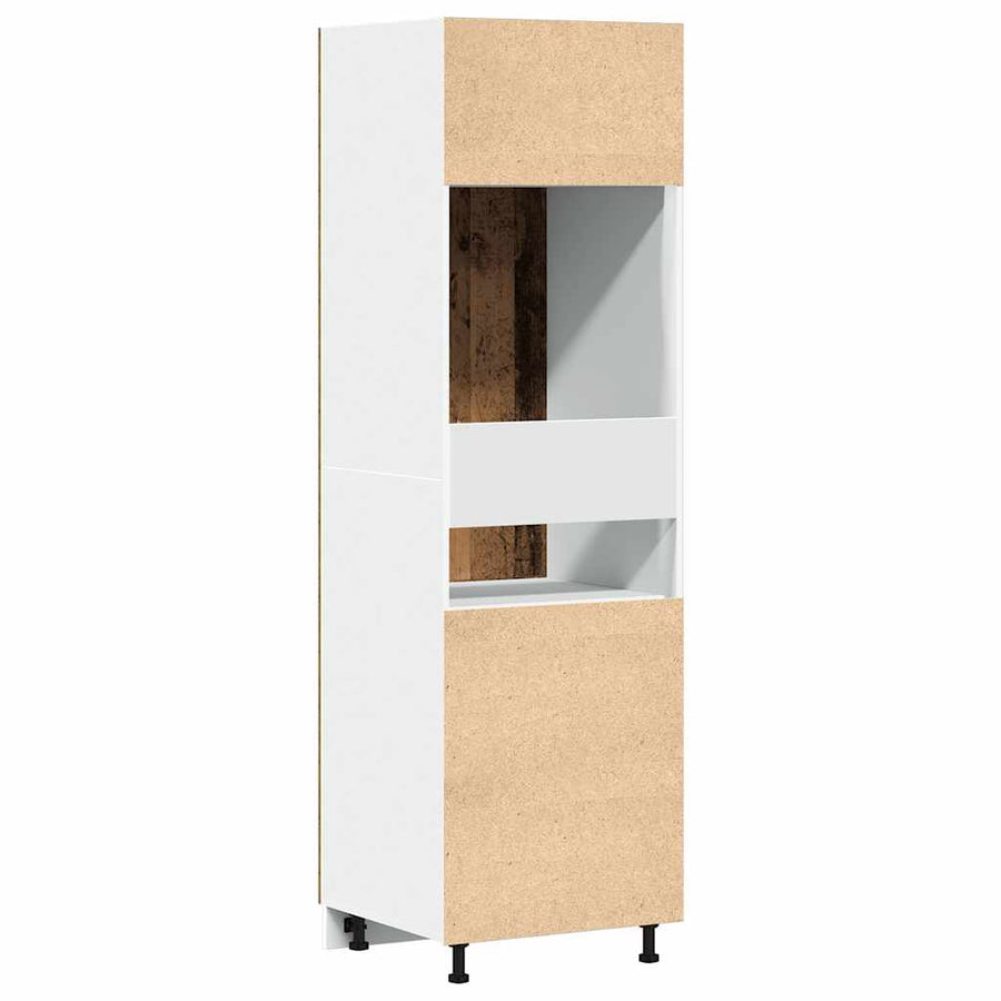 Ombouwkast voor koelkast Lyon 60x57x207 cm bewerkt hout oud houtkleurig