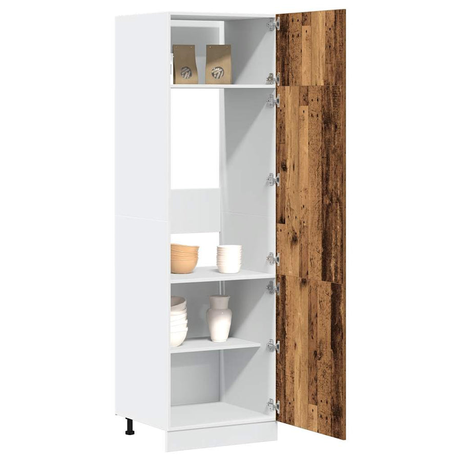 Ombouwkast voor koelkast Lyon 60x57x207 cm bewerkt hout oud houtkleurig