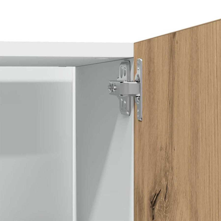 Ombouwkast voor koelkast Lyon 60x57x207 cm bewerkt hout artisanaal eikenkleurig