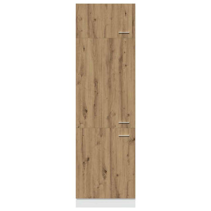 Ombouwkast voor koelkast Lyon 60x57x207 cm bewerkt hout artisanaal eikenkleurig