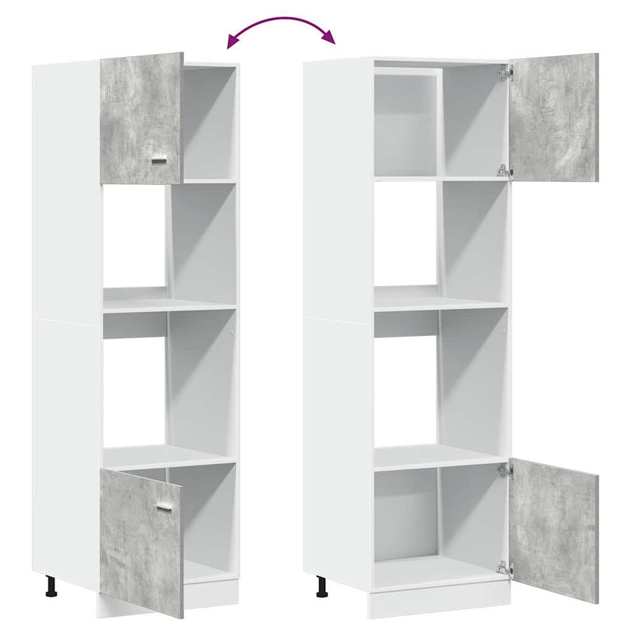 Magnetronkast 60x57x207 cm spaanplaat betongrijs