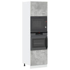 Microwave cabinet Lyon 60x57x207 cm engineered wood concrete grey