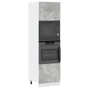 Microwave cabinet Lyon 60x57x207 cm engineered wood concrete grey