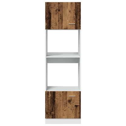 Magnetronkast 60x57x207 cm bewerkt hout oud houtkleurig