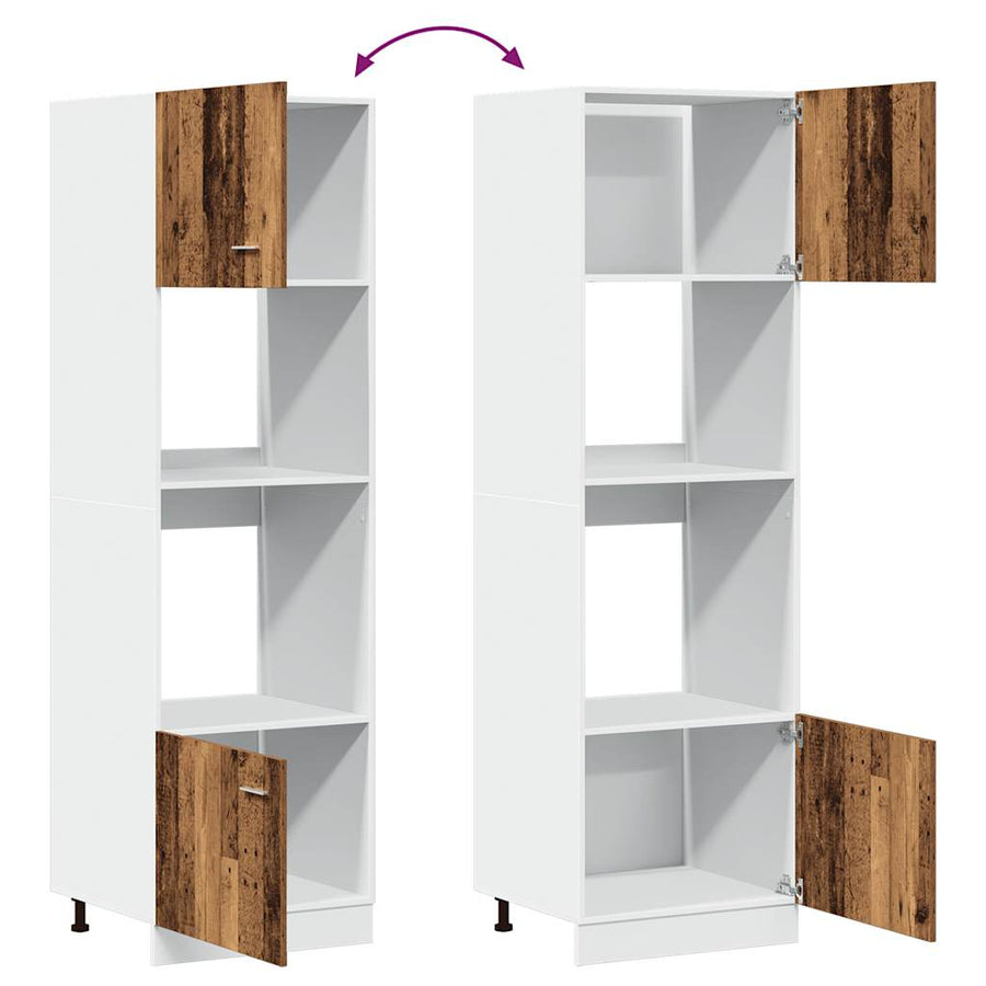 Magnetronkast 60x57x207 cm bewerkt hout oud houtkleurig
