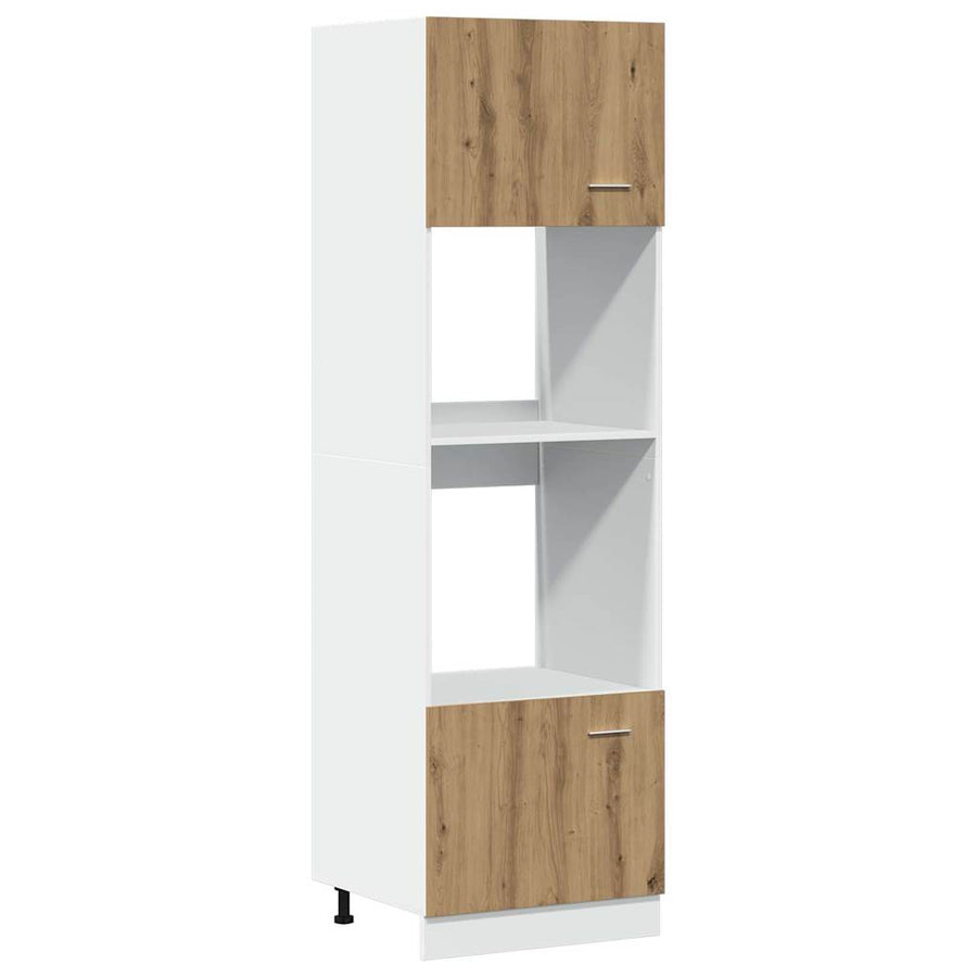 Magnetronkast 60x57x207 cm bewerkt hout artisanaal eikenkleur