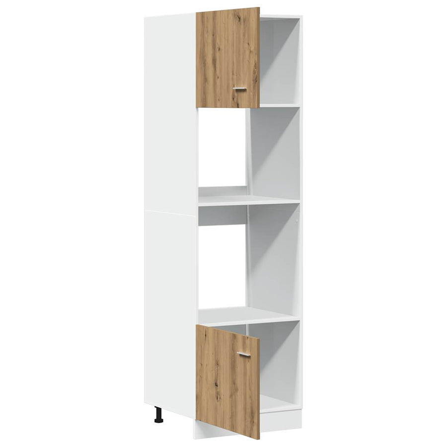 Magnetronkast 60x57x207 cm bewerkt hout artisanaal eikenkleur