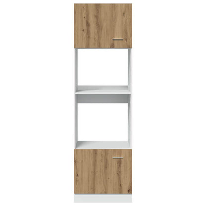 Magnetronkast 60x57x207 cm bewerkt hout artisanaal eikenkleur