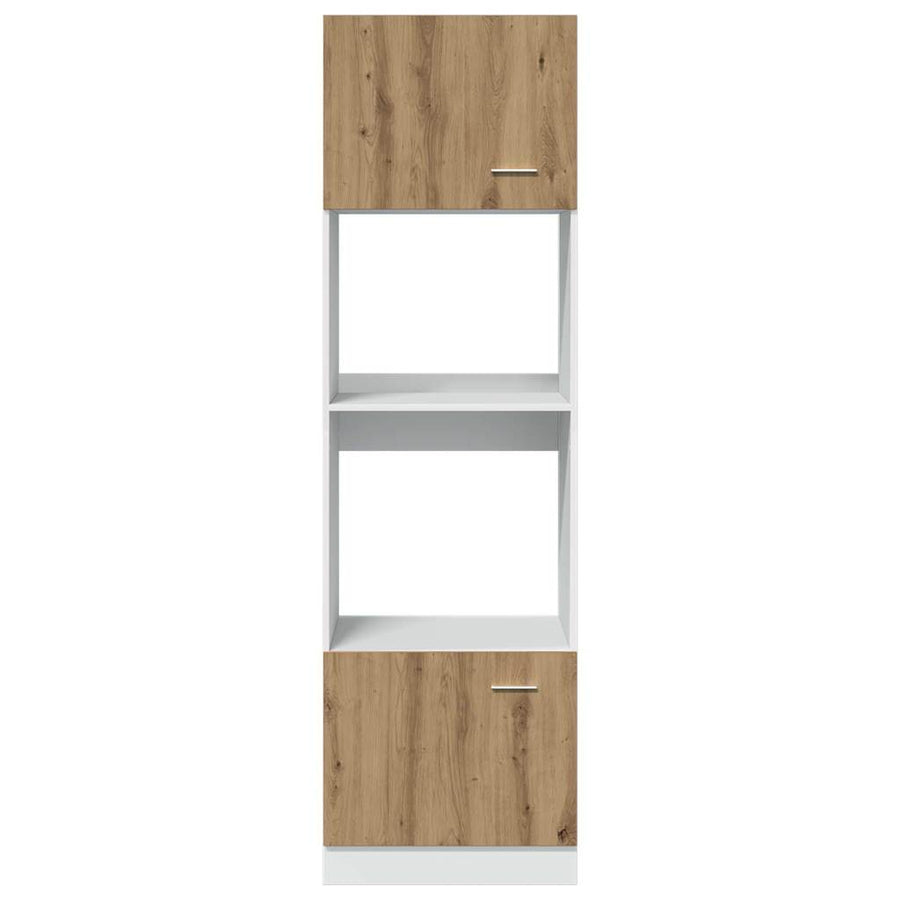 Magnetronkast 60x57x207 cm bewerkt hout artisanaal eikenkleur