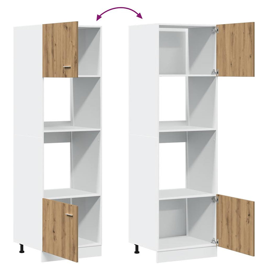 Magnetronkast 60x57x207 cm bewerkt hout artisanaal eikenkleur