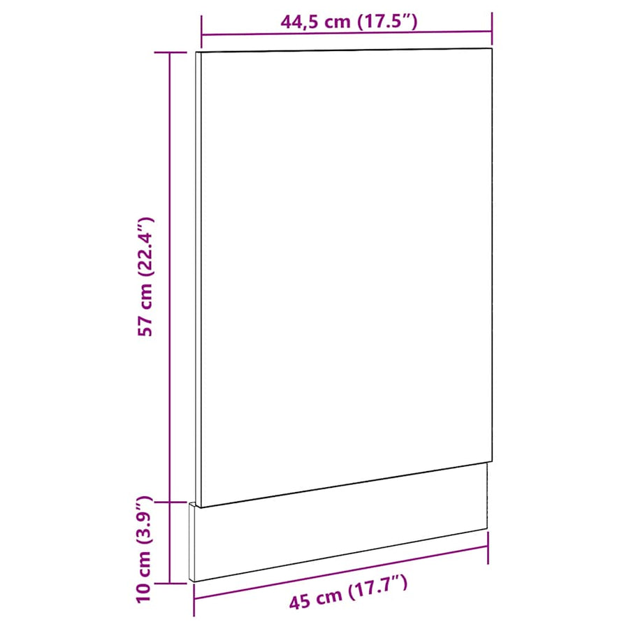 Vaatwasserpaneel Lyon 45x3x67 cm bewerkt hout oud houtkleurig