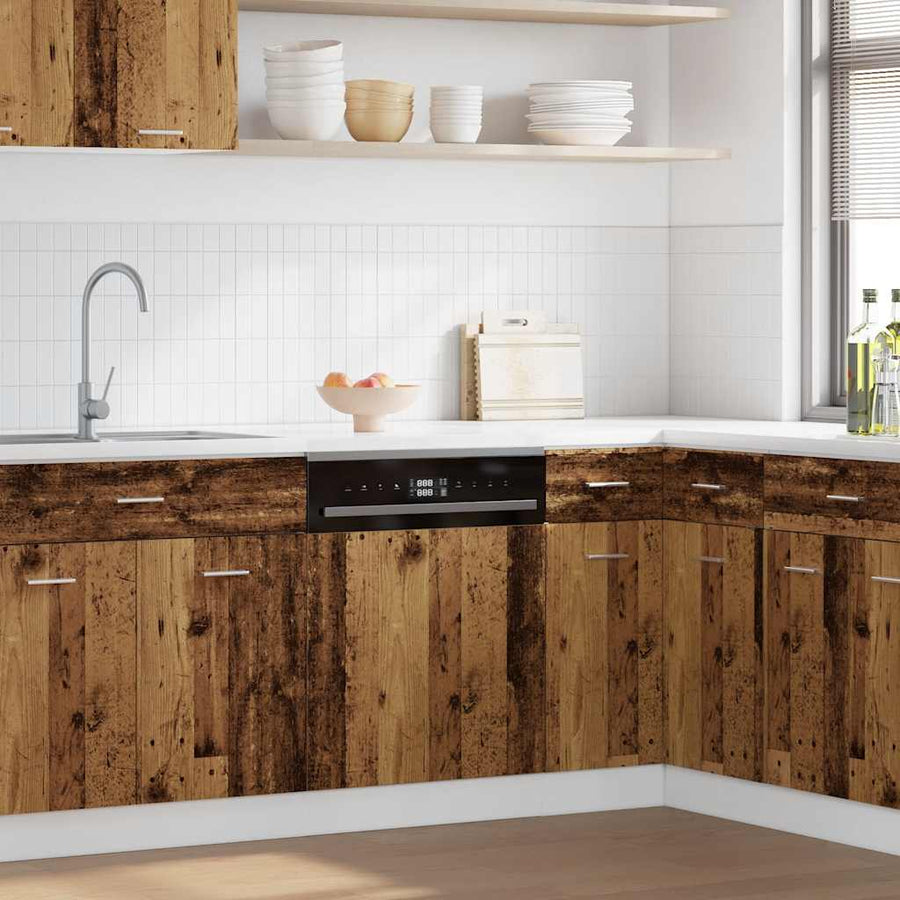 Vaatwasserpaneel Lyon 45x3x67 cm bewerkt hout oud houtkleurig