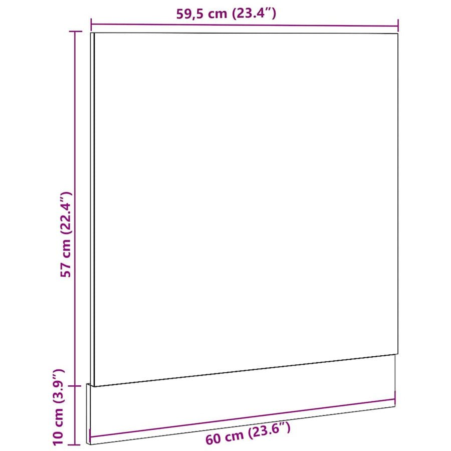 Vaatwasserpaneel Lyon 60x1,5x67 cm bewerkt hout artisanaal eiken