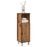 Badkamerkast 30x30x95 cm bewerkt hout oud houtkleurig