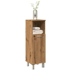Badkamerkast 30x30x95 cm bewerkt hout eikenkleur