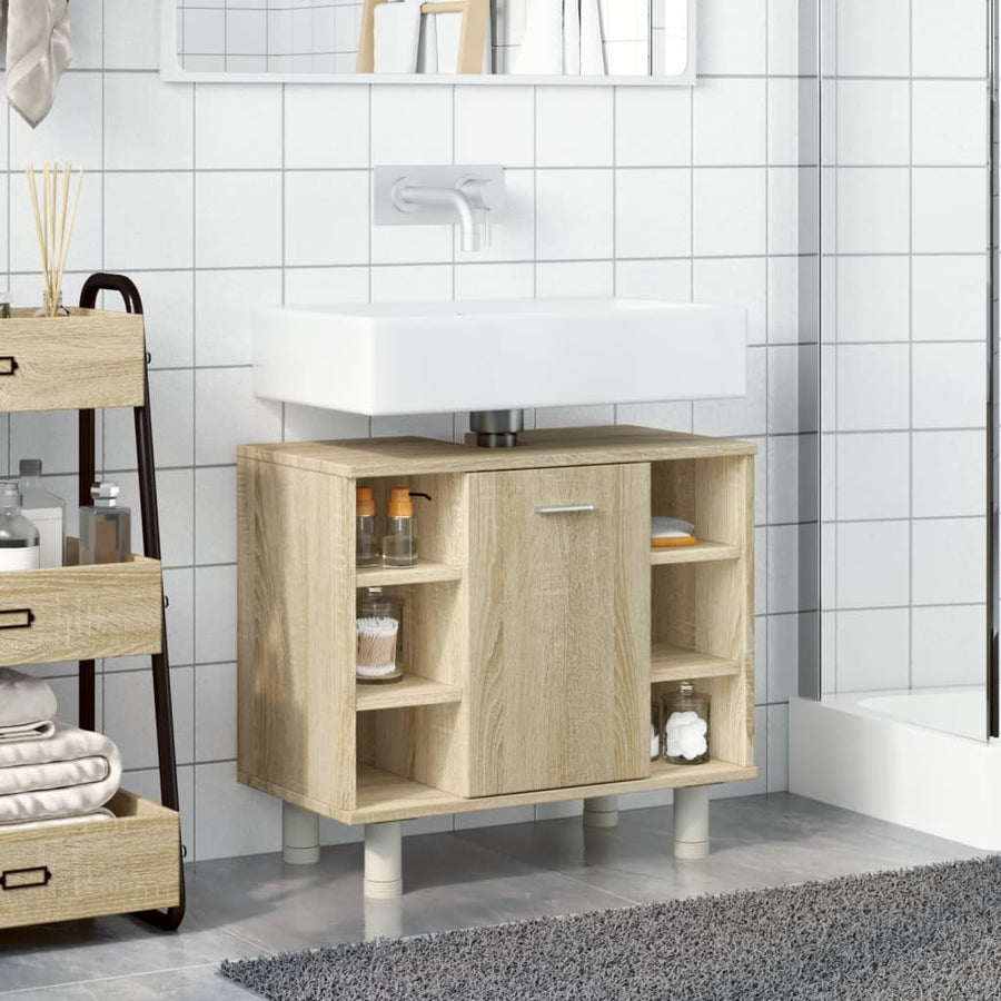 Badkamerkast 60x32x53,5 cm spaanplaat sonoma eikenkleurig