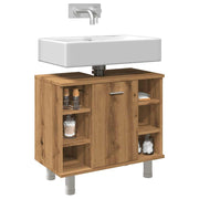 Badkamerkast 60x32x53,5 cm bewerkt hout eikenkleur