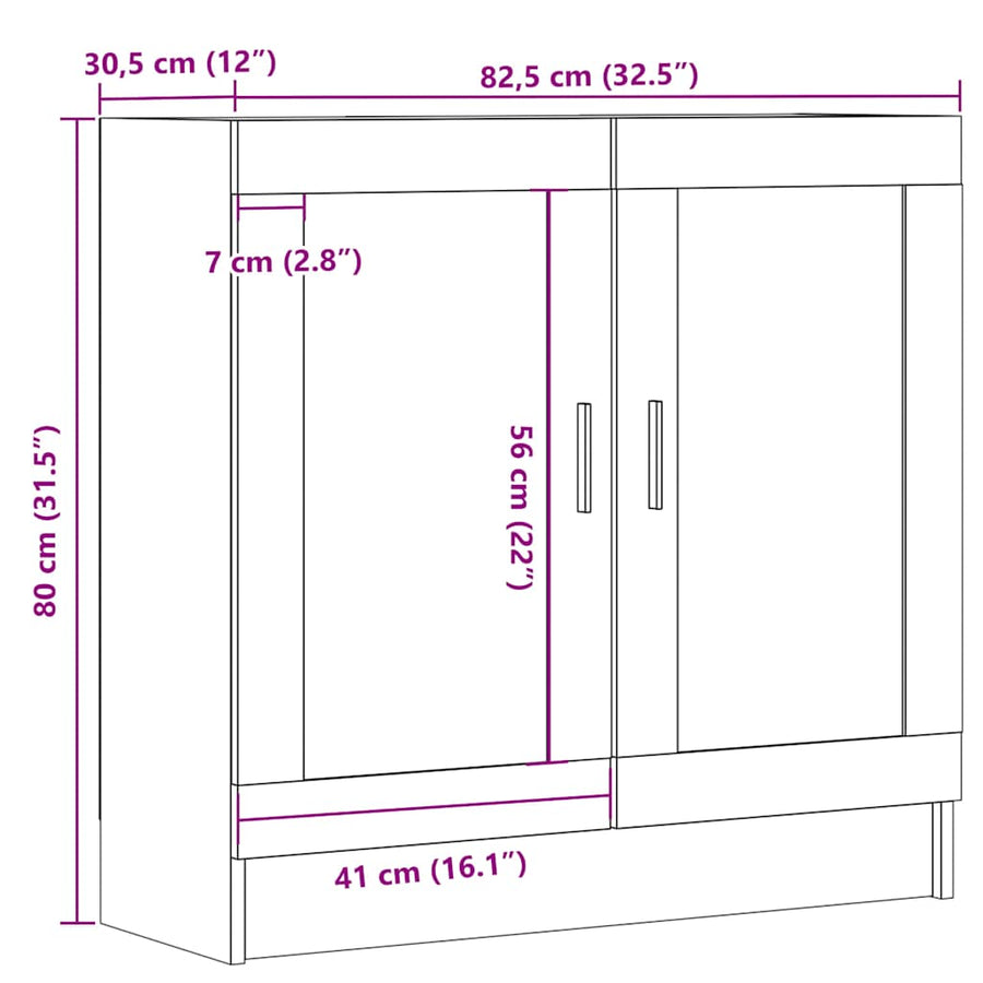 Boekenkast 82,5x30,5x80 cm bewerkt hout oud houtkleurig