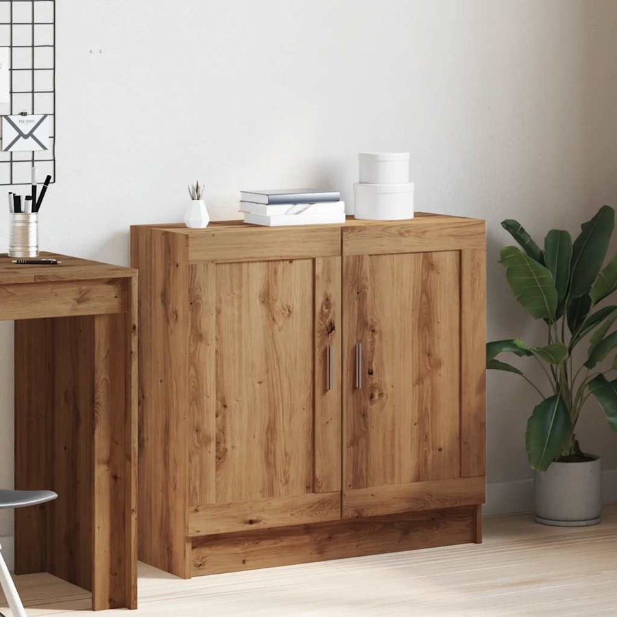 Boekenkast 82,5x30,5x80 cm bewerkt hout artisanaal eikenkleurig