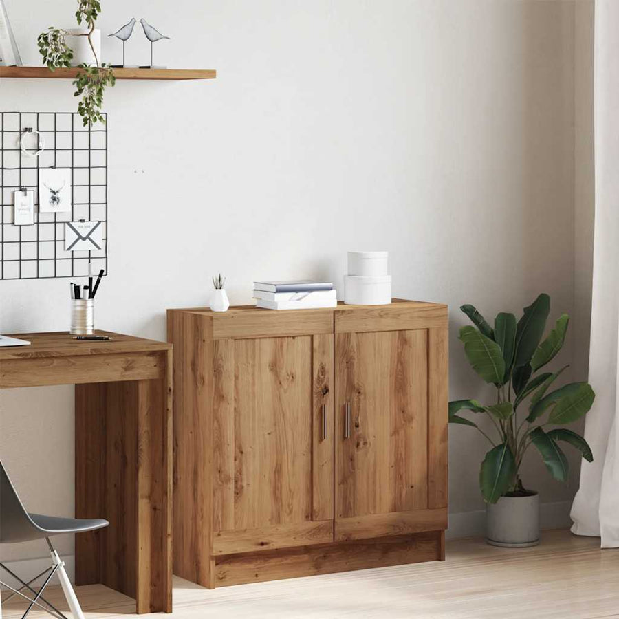 Boekenkast 82,5x30,5x80 cm bewerkt hout artisanaal eikenkleurig