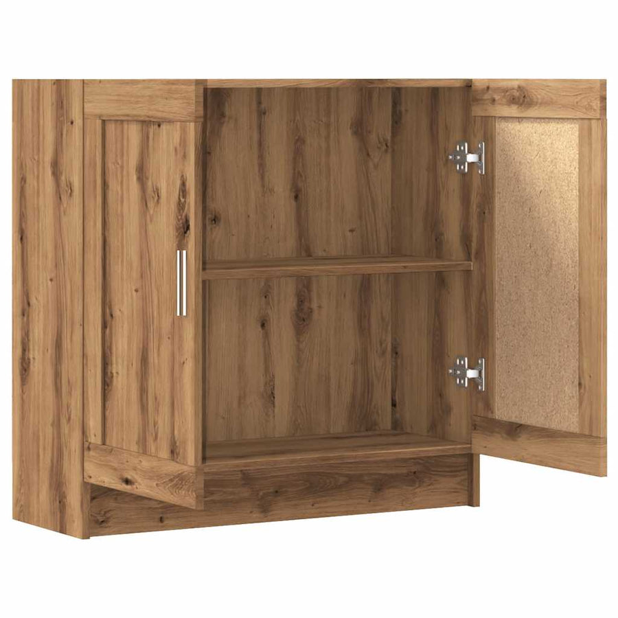 Boekenkast 82,5x30,5x80 cm bewerkt hout artisanaal eikenkleurig