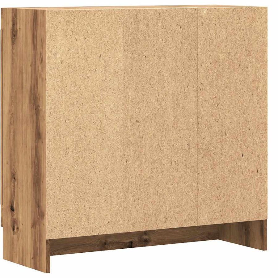 Boekenkast 82,5x30,5x80 cm bewerkt hout artisanaal eikenkleurig