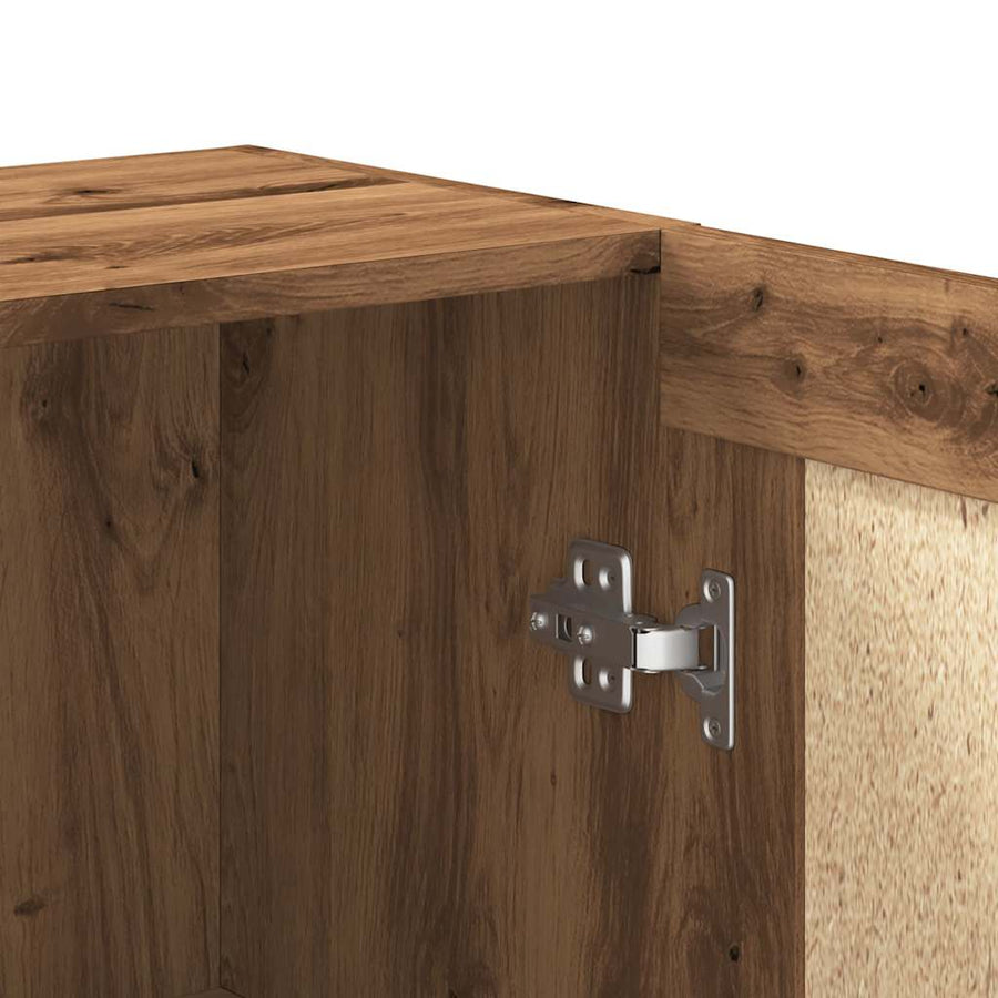Boekenkast 82,5x30,5x80 cm bewerkt hout artisanaal eikenkleurig