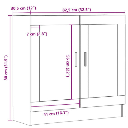 Boekenkast 82,5x30,5x80 cm bewerkt hout artisanaal eikenkleurig