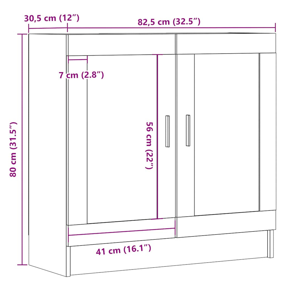 Boekenkast 82,5x30,5x80 cm bewerkt hout artisanaal eikenkleurig