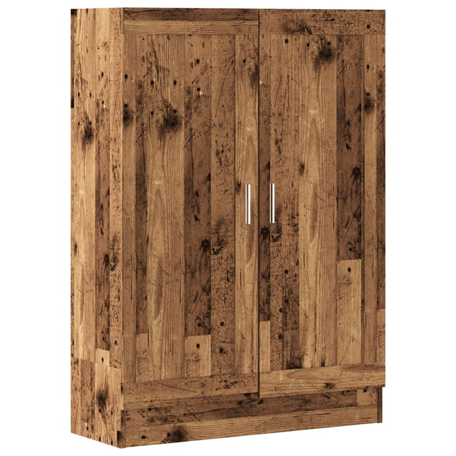 Boekenkast 82,5x30,5x115 cm bewerkt hout oud houtkleurig
