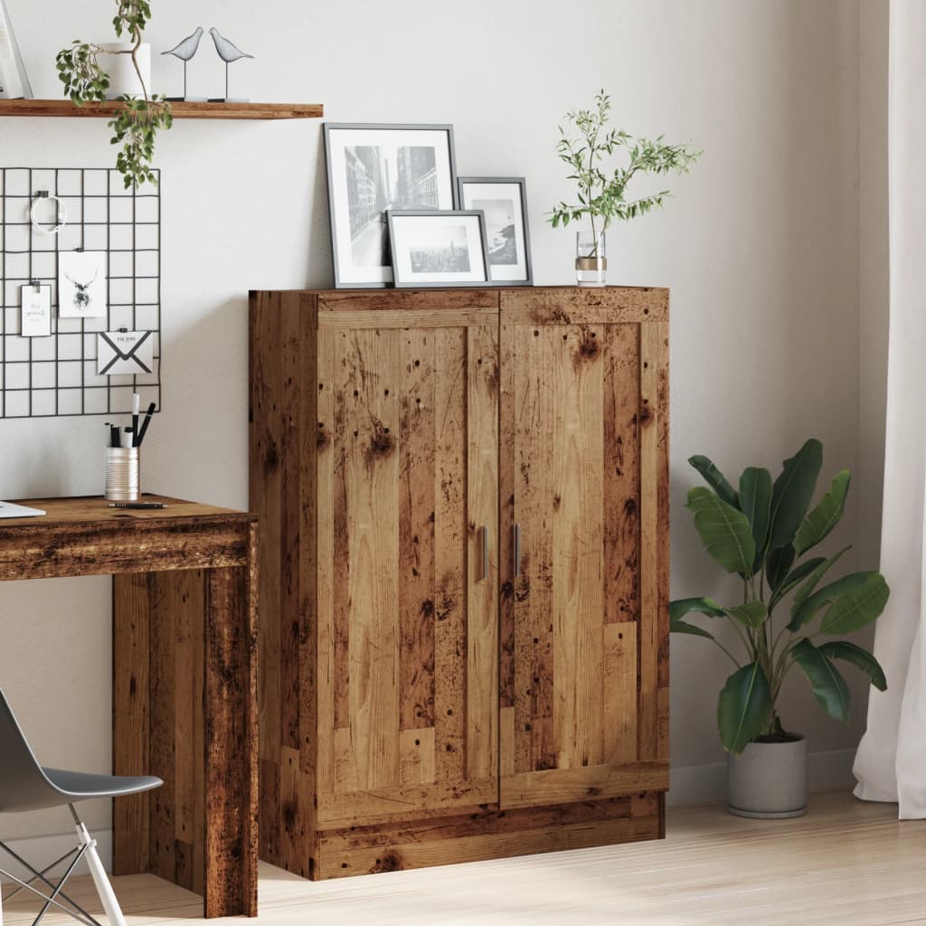 Boekenkast 82,5x30,5x115 cm bewerkt hout oud houtkleurig