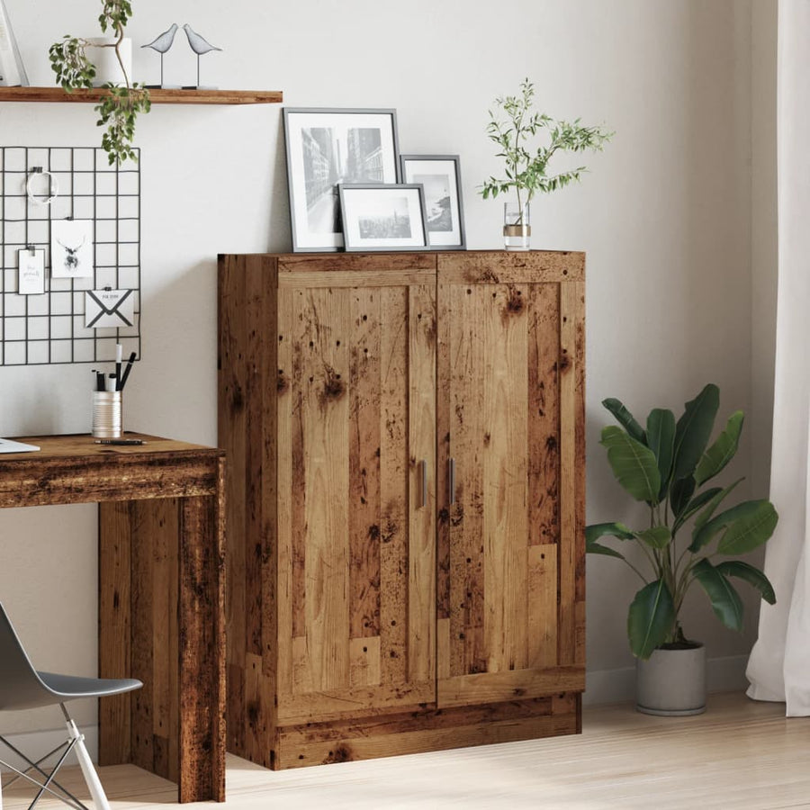 Boekenkast 82,5x30,5x115 cm bewerkt hout oud houtkleurig