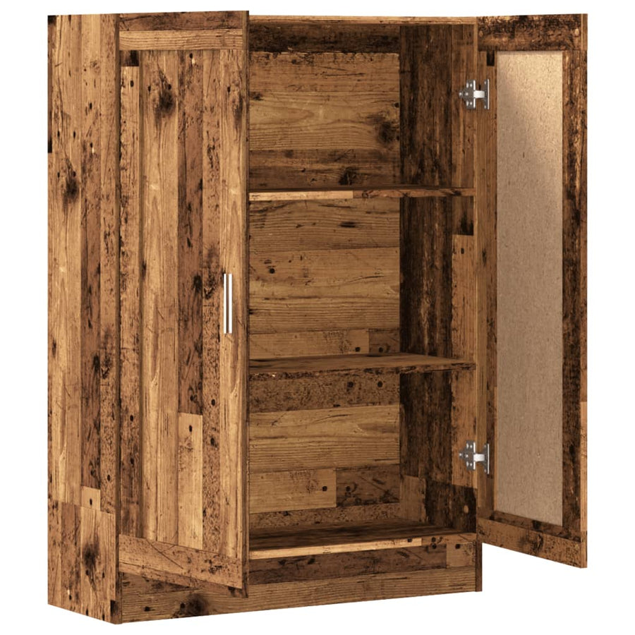 Boekenkast 82,5x30,5x115 cm bewerkt hout oud houtkleurig