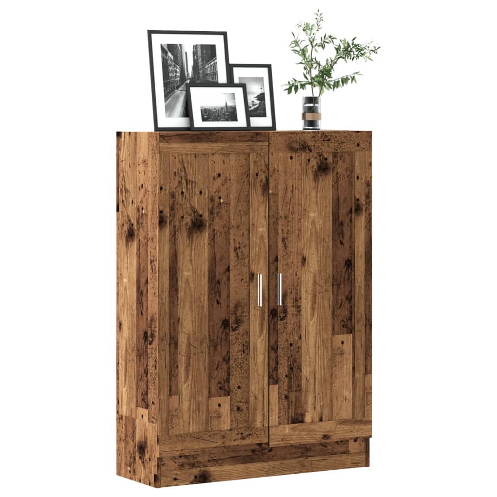 Boekenkast 82,5x30,5x115 cm bewerkt hout oud houtkleurig